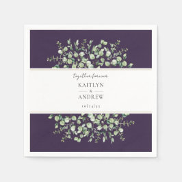 Purple Eucalyptus Together Forever Wedding  Pappersservett