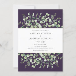 Purple Eucalyptus  Wedding Inbjudningar