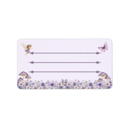 Purple Fairy Floral Address Label Adressetikett