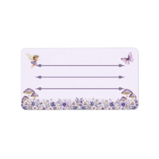 Purple Fairy Floral Address Label Adressetikett
