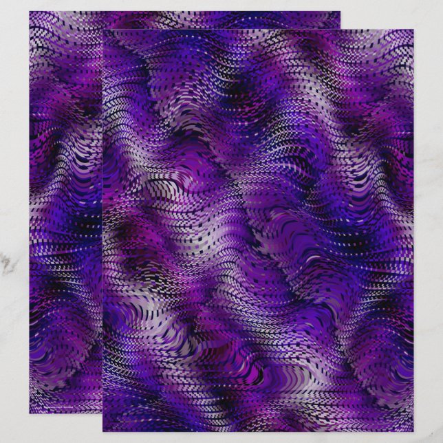 Purple Faux Snakeskin Scrapbook Paper 2-Sided Page (Fram/baksida)