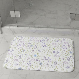 Purple Floral Bath Mat Badrumsmatta