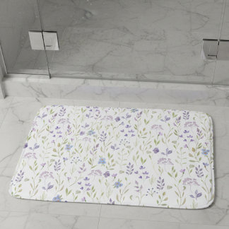 Purple Floral Bath Mat Badrumsmatta