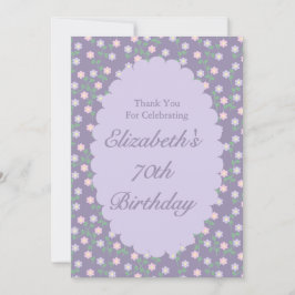 Purple Floral Birthday Tack Kort
