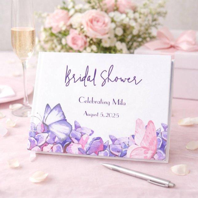 PURPLE FLORAL BOTANICAL GUESTBOOK GÄSTBÖCKER (Skapare uppladdad)