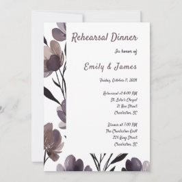 Purple Floral Botanical Wedding Inbjudningar