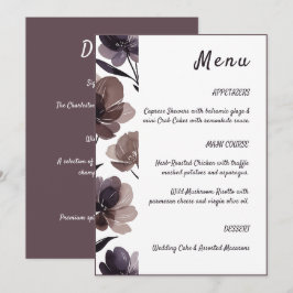 Purple Floral Botanical Wedding Meny