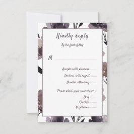 Purple Floral Botanical Wedding OSA Kort