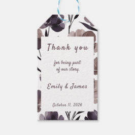 Purple Floral Botanical Wedding Presentetikett