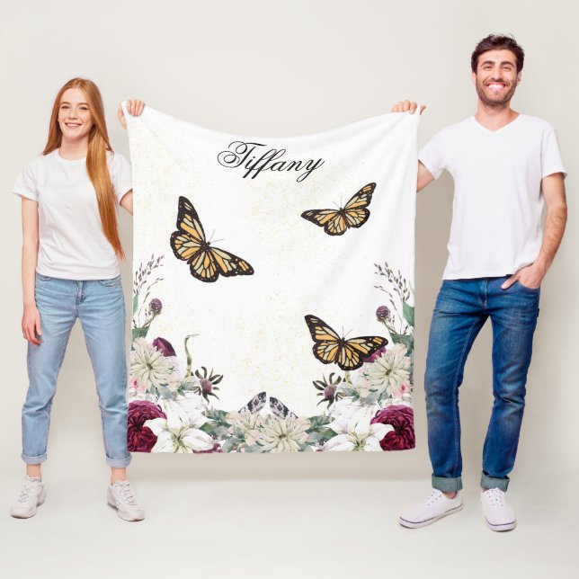 purple Floral bouquet in the blooming garden Fleecefilt (På plats)