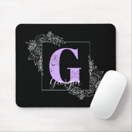 Purple Floral Butterfly Custom Monogram - Letter G Musmatta