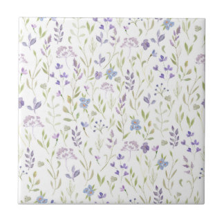 Purple Floral Ceramic Tile Kakelplatta