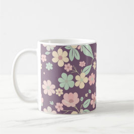Purple Floral Coffee Mug Kaffemugg