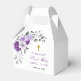 Purple Floral Girl First Holy Communion Presentaskar