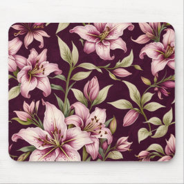 Purple Floral Mousepad Musmatta