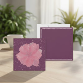 Purple floral note card template anteckningskort