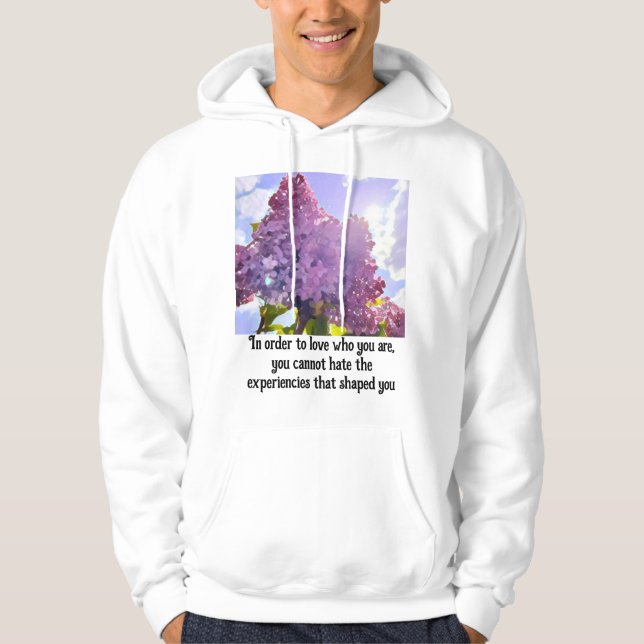 purple Floral photo bouquet inspirational phrase Hoodie (Framsida)