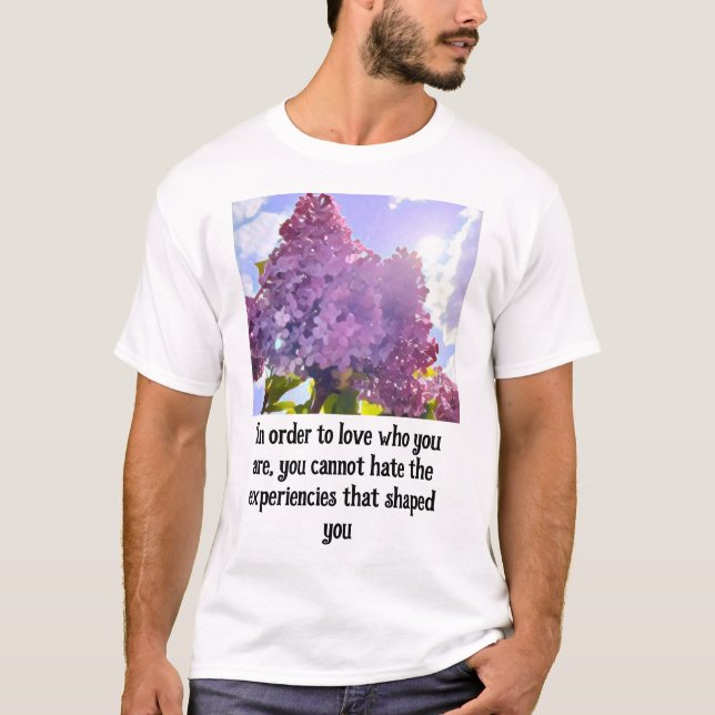 purple Floral photo bouquet inspirational phrase T Shirt (Framsida)