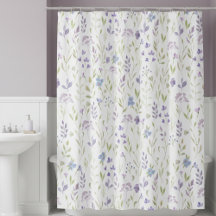 Purple Floral Shower Curtain
