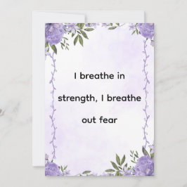 Purple Floral Strength & Calm Affirmation Julkort