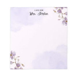 Purple Floral Teacher Notepad  Anteckningsblock