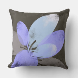 Purple Floral Throw Pillow – Modern Minimal Flower Kudde