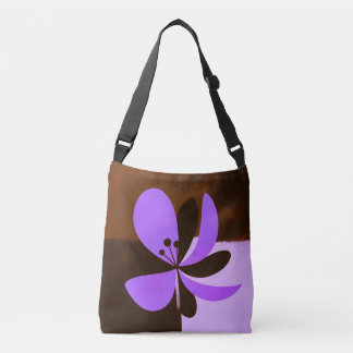 Purple Floral Tote Bag – Bold Modern Flower Design Axelväska