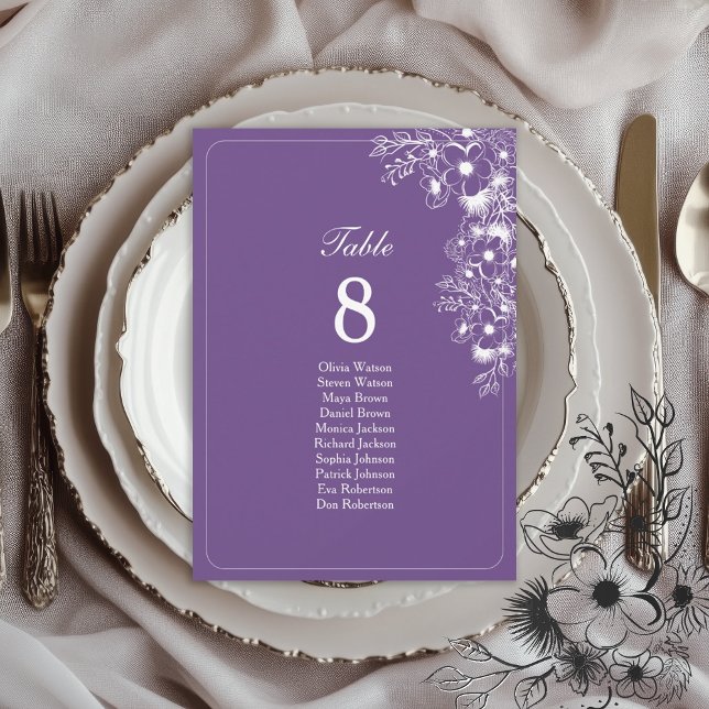 Purple Floral Wedding Seating Chart (Skapare uppladdad)