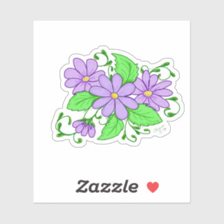 Purple Flower Artistic design sticker Klistermärken