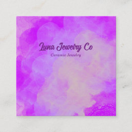Purple Flower Burst Jewelry Craft Business Card Fyrkantigt Visitkort