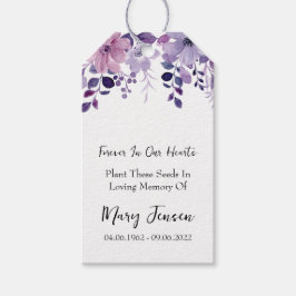 Purple Flower Seed Packet Memorial Funeral  Presentetikett