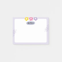 Purple flower sticky notes 
