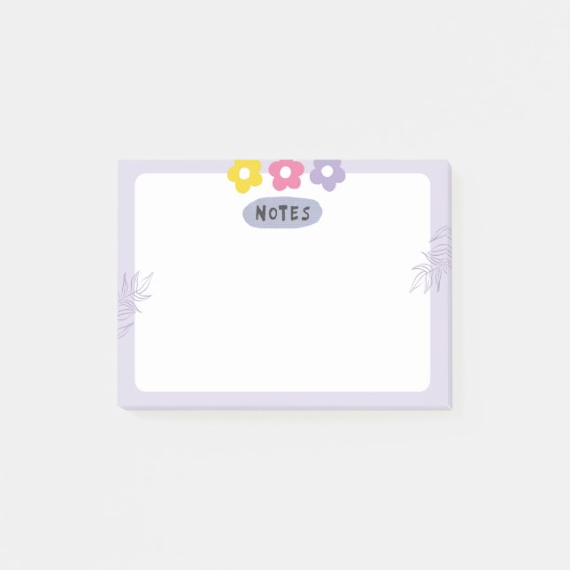 Purple flower sticky notes  post-it block (Framsida)