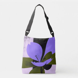Purple Flower Tote Bag – Modern Abstract Floral De Axelväska