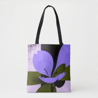 Purple Flower Tote Bag – Modern Abstract Floral De Tygkasse