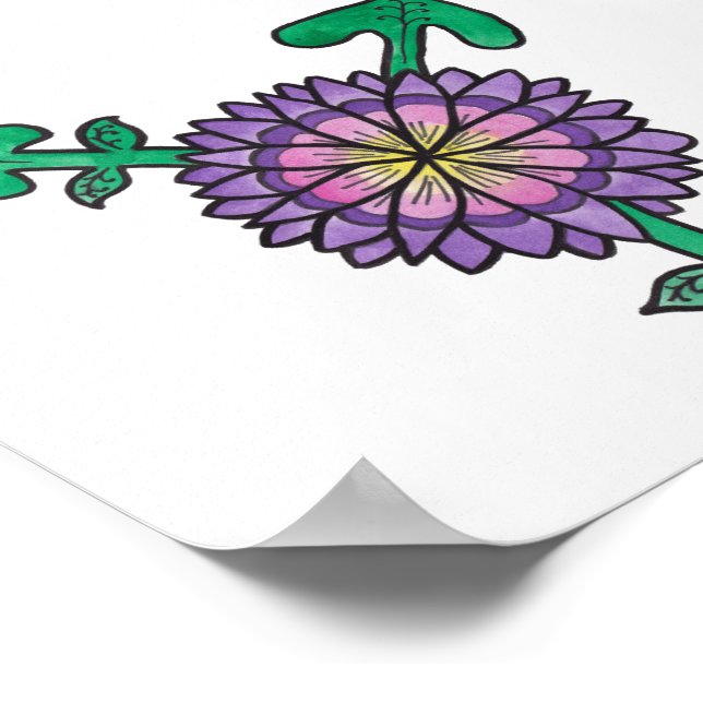 Purple Flower Transgender Symbol Poster (Hörn)