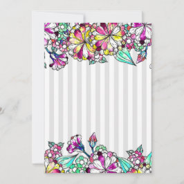 Purple flowers and grey stripes tack kort