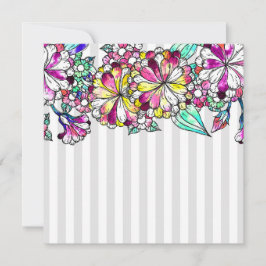 Purple flowers and grey stripes tack kort