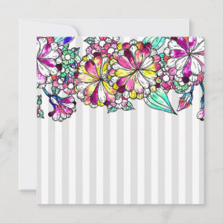 Purple flowers and grey stripes tack kort