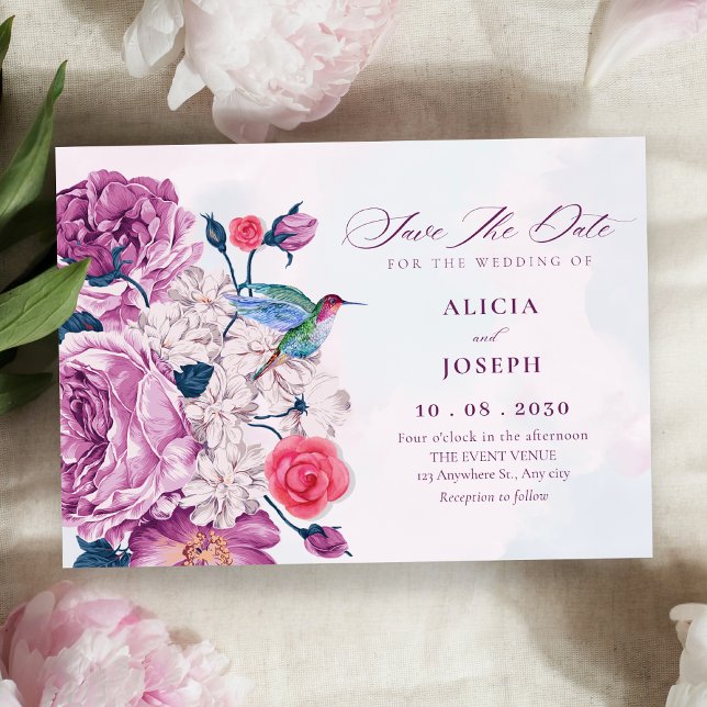 Purple flowers bloom wedding spara datumet (Skapare uppladdad)
