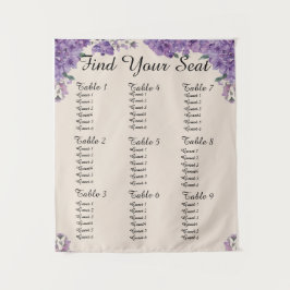 Purple Flowers Cream Find Your Seat Wedding Seatin