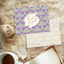 Purple Flowers Illustrated Botanical Pattern