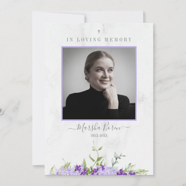 Purple Flowers in Loving Memory for Funeral (Framsida)