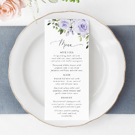 Purple Flowers, Lilac Flowers, Bridal Shower Menu Meny
