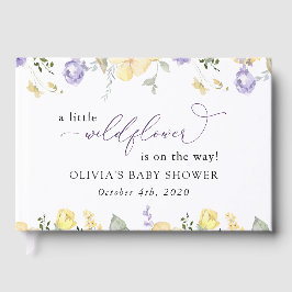 Purple Flowers, Yellow Flowers, Boho, Baby Shower Gästböcker