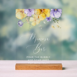 Purple Flowers, Yellow Flowers, Boho, Mimosa Bar
