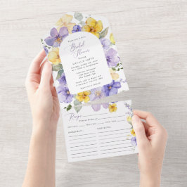 Purple Flowers, Yellow Flowers, Bridal Shower