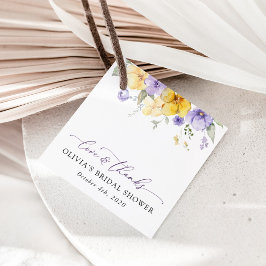 Purple Flowers, Yellow Flowers, Bridal Shower Gåvor Etiketter