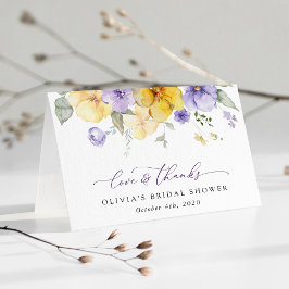 Purple Flowers, Yellow Flowers, Bridal Shower Tack Kort