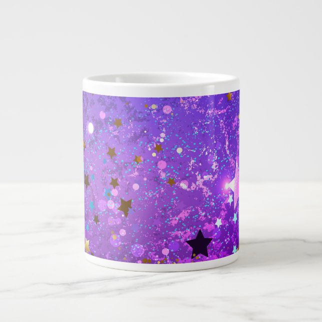 Purple foil background with Stars Jumbo Mugg (Framsidan)